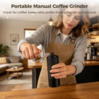 Coffee Grinder, Portable Manual Stainless Steel Conical Burr Coffee Bean Grinder with 2 Cleaning Brushes, Hand Grinding Machine for Espresso, Pour Over, Drip, Adjustable Grind Setting - Image 3