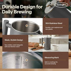SterlingPro 1.75 L 59 oz Grey Extra Large French Press Coffee Maker and 2 Pack Replacement Screens Bundle Stainless Steel Double Wall Insulated for Tea and Coffee - Image 6