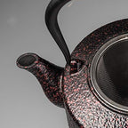 Cast Iron teapot,Classic Tea Kettle,Large Cast Iron Tea Kettle with Stainless Steel Infuser for Electric Ceramic Stove, Japanese Tea Kettle, Red 1400ML - Image 7