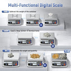 Industrial Price Counting Scale, 22lb/10kg x 0.1g Digital Bench Scale Inventory Scale for Small Parts Coin Scale, lb/g/kg/oz Units Electronic Gram Scale with LCD Backlit Display Large Platform - Image 4