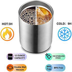 MEWAY 12oz/8Pack Coffee Mug With Lid, Insulated Stainless Steel Reusable Coffee Cup, Double Wall Durable Coffee Mug, Powder Coate，For Coffee, Beer, Home, Office(Silver,8 Pack) - Image 5