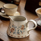 Vintage Ceramic Pour Over Coffee Maker, Handcrafted Coffee Dripper with Matching Server Mug, French Floral Manual Brew Coffee Filter for Coffee Lovers (Color 1) - Image 5