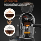 20 Bar Espresso Machine with Grinder & Steam Wand - Semi Automatic Coffee Maker, NTC Intelligent Temp Control, 58mm Stainless Steel Portafilter, One-Touch Panel for Home Barista (Removable Water Tank) - Image 6