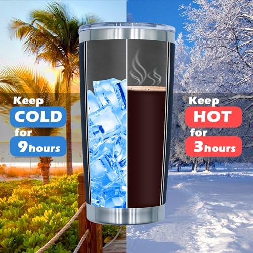 20oz Tumbler with Lid Stainless Steel Tumblers Insulated Mug Navy 12P - Image 4