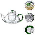 MAGICLULU Creative Pumpkin Shaped Heat Resistant Glass Teapot with Removable Infuser Kung Fu Tea Maker for Loose Leaf Tea Elegant and Easy to Clean Glass Infuser - Image 3