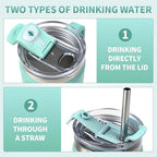 30 oz Tumbler with Handle Hidden Straw Stainless Steel Insulated - Image 4