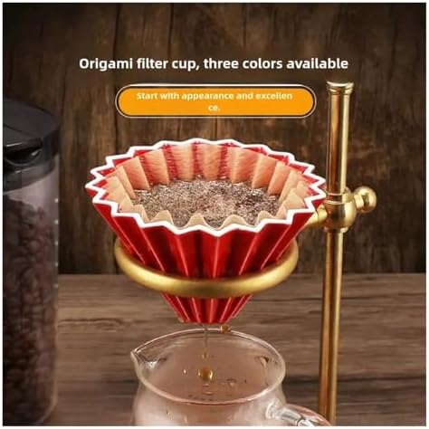 Ceramic Pour Over Coffee Filter, Origami Cup, Dripper For Home, Cafe, Camping(Red 1-2 persons) - Image 2