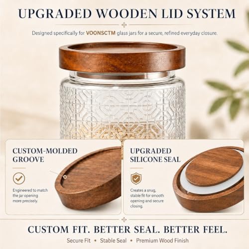 Glass Jars With Lids, Pantry Storage Containers, 24oz Coffee Canister - Image 3