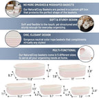 NaturalCozy 5-Piece Rectangle Storage Basket Set- Natural Cotton Rope Woven Baskets for Organizing! Small Basket for Montessori, Baby Nursery, Dog Toy Baskets, Cat Toy Box, Bathroom Organization Bin - Image 2