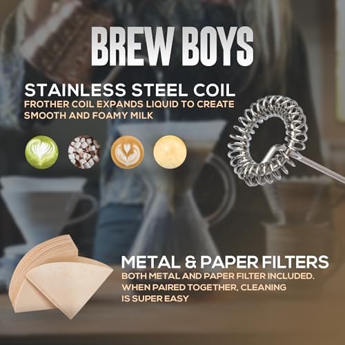 Pour Over Coffee Maker, 8-Cup, 34oz, Double Layer Stainless Steel Filter, Drip Coffee Maker Pour Over High Heat Resistant Glass Coffee Pot, Coffee Dripper Brewer with 40 Paper Filters - Image 2