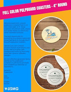 Full-Color 4" Round Pulpboard Coasters for Bars, Restaurants, Cafes - Add Your Custom Logo or Imprint (80 PT, Qty 50) - Image 2