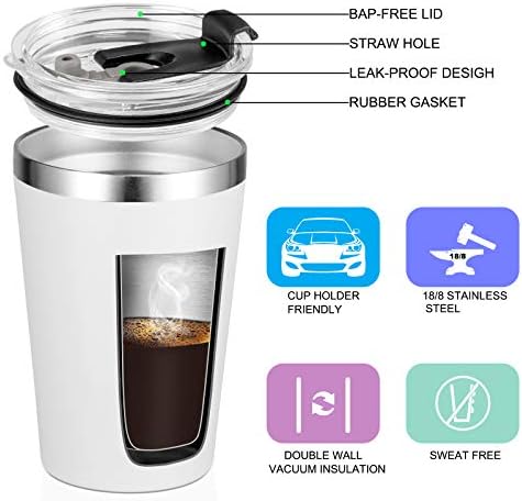 VEGOND 12oz Tumbler Stainless Steel Tumbler bulk Vacuum Insulated Double Wall Travel Tumbler with Lid and Straw Reusable Tumbler, White 12 Pack - Image 2