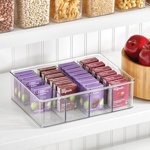 iDesign 4-Section Storage Bin for Tea Bags or Sweeteners in Pantry or Cabinet, Set of 2, Clear - Image 3