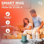 Self Stirring Coffee Mug - 10 Oz No Batteries Smart Dual Function 3 Temperature Levels Control to Stir & Heat Beverages - Powerful 12V Electric Cup in a Gift Box (Green) - Image 5