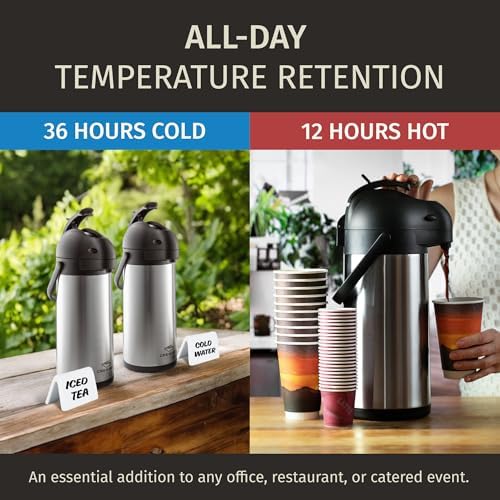 Cresimo Coffee Carafe with Pump 102oz / 3L Airpot Large Hot Water Dispenser - Image 2