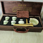 Chinese Kung Fu Tea Set, Semi-Automatic for Lazy Users, Exquisite Gifts Set, Perfect for Christmas, Father's Day, Mother's Day, and Birthday Gifts. (Green-Mountain) - Image 4