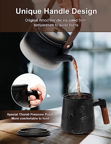 suyika Ceramic Tea Cup with Infuser and Lid 15.2 oz / 450 ml - Image 6
