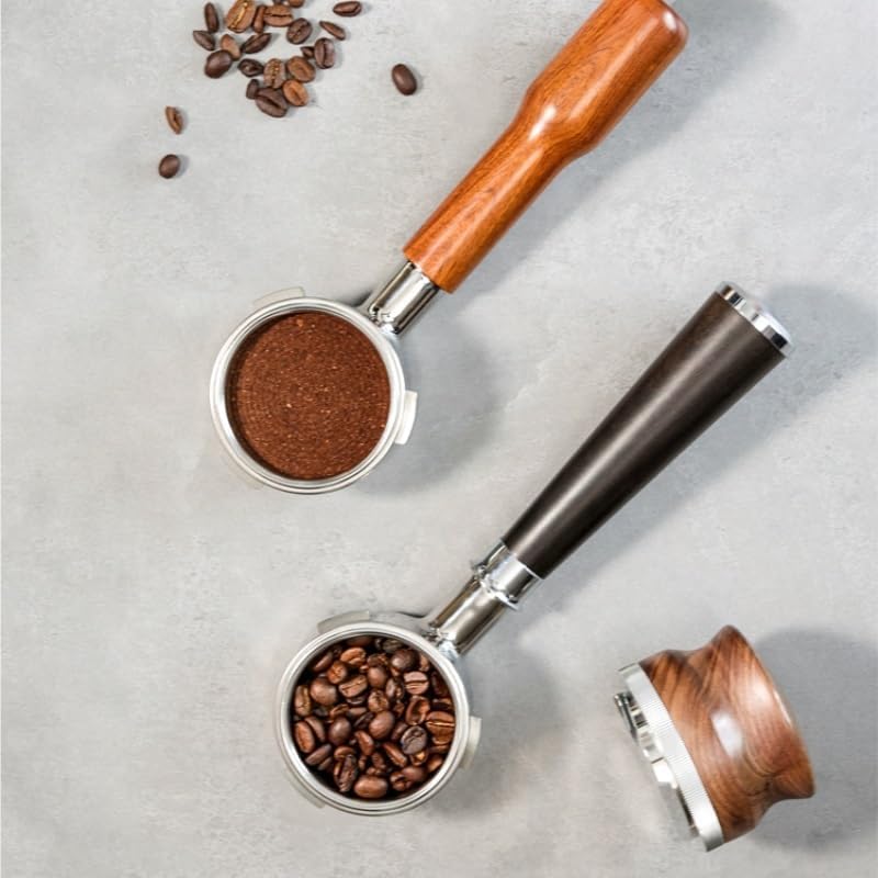 58mm 3 Ear Bottomless Portafilter With 2 Cups Basket，Compatible For HiBREW，h7/h7a/h10a Coffee Machine Accessory(Redwood-C) - Image 3