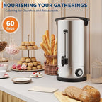 70-Cup Commercial Coffee Urn – 10l Large Stainless Steel Electric Coffee Maker with Double-Wall Insulation and Filter Basket – Suitable for Buffets, Catering, Parties, Weddings, and Business Events - Image 7