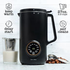 Rae Dunn 8-in-1 Nut & Plant Milk Maker – Almond, Oat, Soy & More – 800ml Cold / 700ml Hot – Automatic, Delay Start, Self-Clean – Includes Stirrer, Measuring Cup & Brush, Black - Image 4