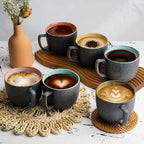 MIAMIO - Stoneware Coffee Mugs Set of 6 (16 oz) - Las Palmitas - Modern - Image 2