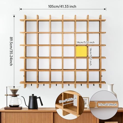 Mug Shelf for Wall, 41.3 x 35.2 Inch Coffee Mug Display Shelf - Image 2