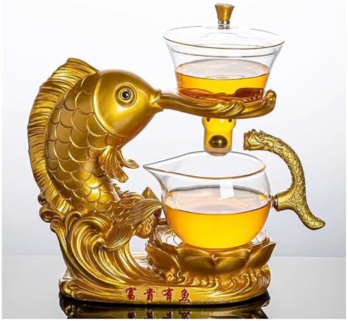 Tea Infuser,Lazy Kungfu Magnetic TeaPot,Semi-Automatic Drip Glass Teapots Heat-Resistant Tea Maker Set(Color:Style- B) by Unknown