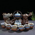 Chinese Gongfu Tea Set Gift Box, Chinese Dragon Shape, Pure Hand Firing, with 360Rotating Teapot and Infuser, Suitable for Office, Home, Gift (Dragon Feast) by ScizoritoDirect