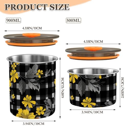 Michigan Black Designed Food Storage Containers With Lids Stainless Steel Pantry Storage Push Button Dry Food Canisters - Image 3