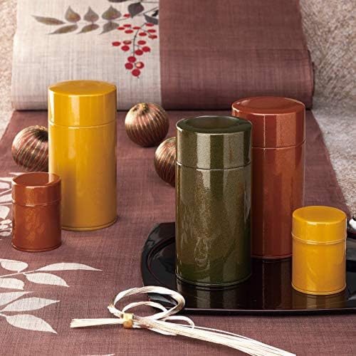 Tokyo Matcha Selection - Azuma-nuri Steel Tea Caddy can - 2 Size - 3 coior - for Tea Leaf [Standard Ship by SAL: NO Tracking Number & Insurance] (Yellow, S) - Image 2
