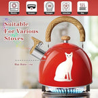 ARC 2-Quart Red Whistling Tea Kettle with Magic Color Changing Design - Image 4
