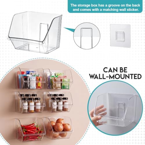 9 Pcs Stackable Plastic Storage Bins, Open Front, Clear - Image 3