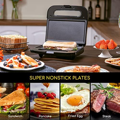 Aigostar Sandwich Maker, Non-Stick Panini Press Sandwich Maker - Image 2