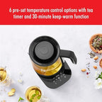 ZWILLING Enfinigy Glass Kettle 1.7L, Tea Kettle, 6 Preset Temps for the Perfect Cup, Tea Timer, Black - Image 5