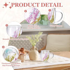 METALLIXITY Flowers Double Wall Glass Coffee Mugs 11.8oz Multicolor 2Pcs - Image 3