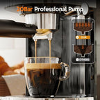 Kismile 20 Bar Stainless Steel Espresso Machine with Steam Milk Frother - Image 2