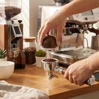 54mm Espresso Double Spouts Portafilter with 3 Ear | Fits 54mm Breville/Sage Barista Espresso Machine | Stainless Steel Basket and Walnut Handle | Espresso Accessories - Image 3