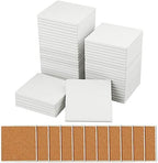 50 Pieces 4 Inch Blank Ceramic Coasters, Unglazed Ceramic Tiles Coasters, Ceramic Tiles with Cork Backing Pads for Painting, DIY Crafts, Mosaics, Square, White.by GNIEMCKIN. by GNIEMCKIN