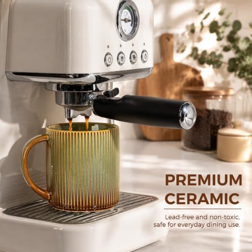 theterra Ceramic Coffee Mugs Set of 6, 14.2 oz Coffee Cups with Handle - Image 5