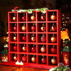 Cinnvoice Christmas Ornament Displays Rack, Red, 25 Compartment - Image 2