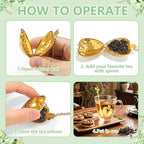 30 Sets Bridal Shower Tea Party Favor for Guests Leaf Tea Spoon Heart Tea Infuser for Loose Leaf Tea Steeper with Thank You Card Organza Bags for Wedding Gift Souvenirs Decoration (30, Gold) - Image 4