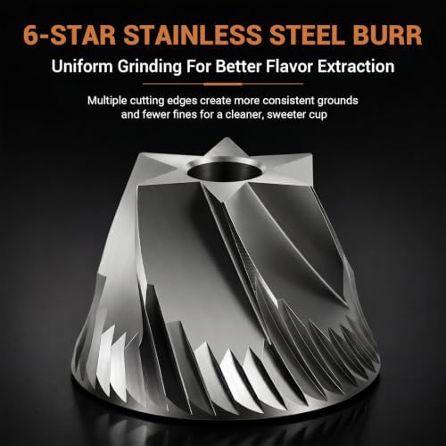 Manual Coffee Grinder,CNC Stainless Steel Hexagonal-star Conical Burr Coffee Grinder,Internal Adjustable Setting,Positioning,Lightweight Grinder Setting For Camping/Travel/Home - Image 4