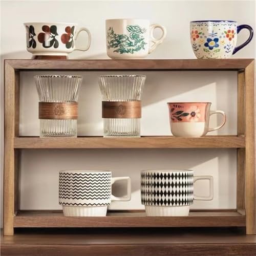 3-Tier Solid Wood Coffee Mug Display Rack, Kitchen Cabinet Storage, Multi-Functional Seasoning, Cup Holder for Kitchen, Office or Living Room - Image 6