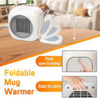2 in 1 Space Heater & Smart Mug Warmer for Desk with Thermostatic 12H Auto Shut Off for Home Office, Ideal Coffee Lover Gift (White) - Image 7