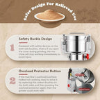 Moongiantgo Grain Mill Grinder Commercial Spice Grinder, 2500g Swing, 110V - Image 3