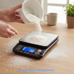 Waterproof Digital Kitchen Scale 0.1g/0.001oz Precision, Stainless Steel Electronic Scale with 3 Power Options (Rechargeable/AAA/Built-in), 10 Units Conversion, Smart Standby, 5kg/11lb Capacity - Image 3