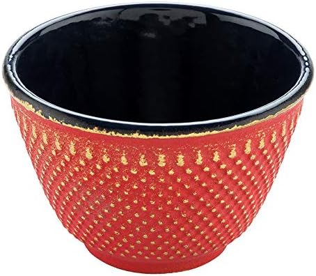 Restaurantware 4 oz Red Cast Iron Tea Cup, 2 Pack - Image 2