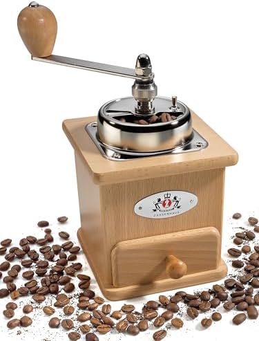 Zassenhaus Brasilia Coffee Mill, Beechwood Manual Coffee Bean Grinder, Traditional Hand Crank Coffee Mill,Natural/Chrome - Image 2