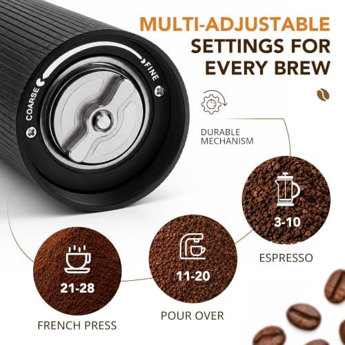 Portable Manual Coffee Grinder, Adjustable Stainless Steel Burr - Image 4