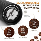 Portable Manual Coffee Grinder, Adjustable Stainless Steel Burr - Image 4